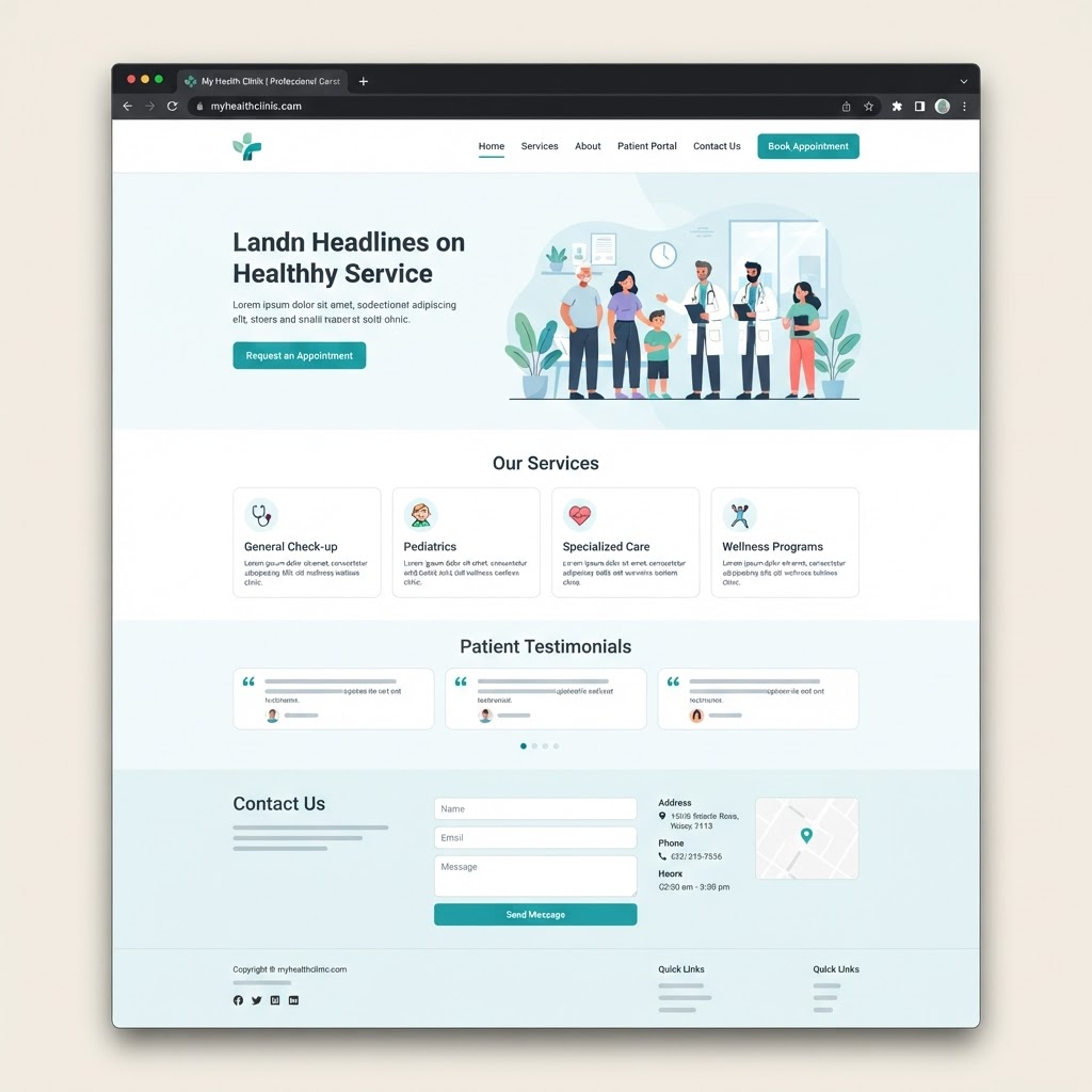 Website mockup for Health & Wellness